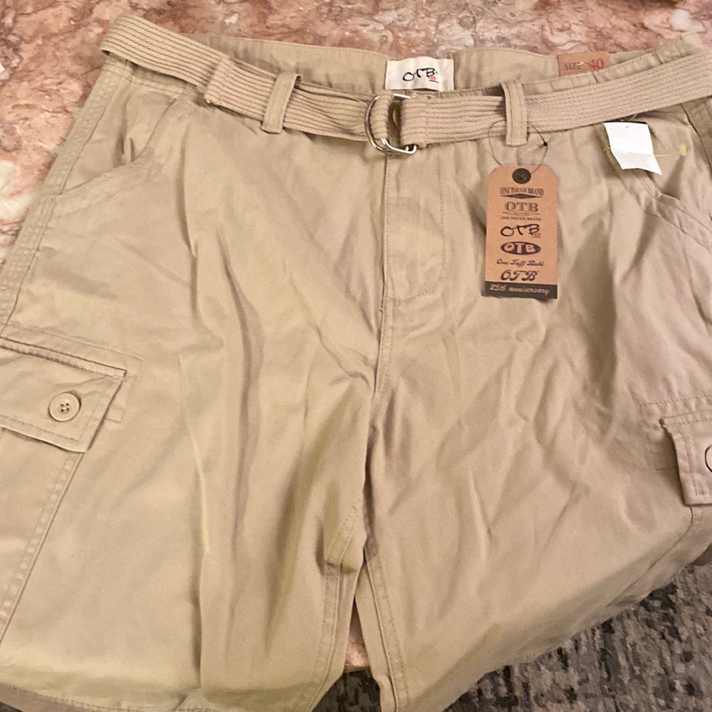 Mens khaki OTB cargo shorts size 40